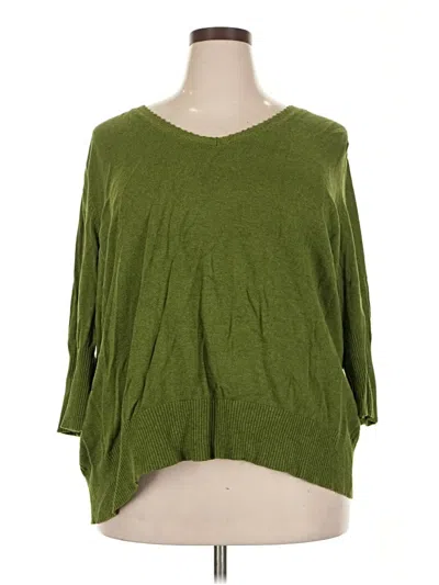 Pre-owned Lane Bryant Cardigan Sweater In Green