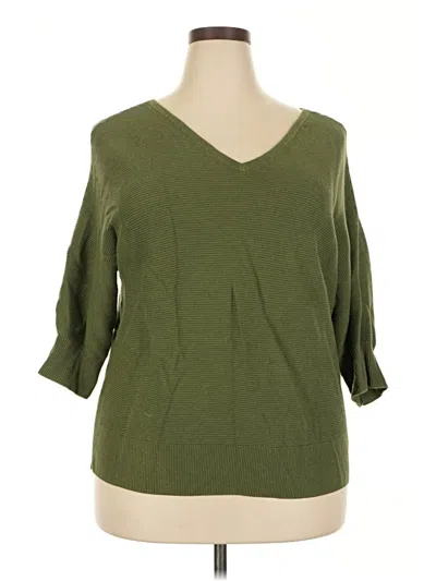 Pre-owned Lane Bryant Cardigan Sweater In Green