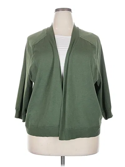 Pre-owned Lane Bryant Cardigan Sweater In Green