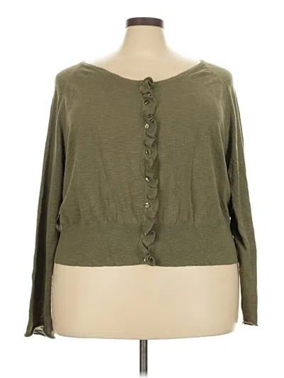 Pre-owned Lane Bryant Cardigan Sweater In Green