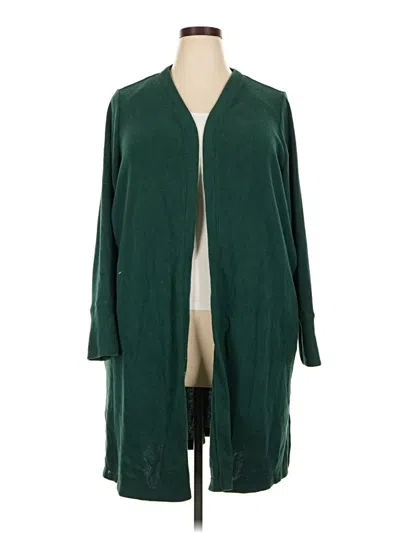Pre-owned Lane Bryant Cardigan Sweater In Green