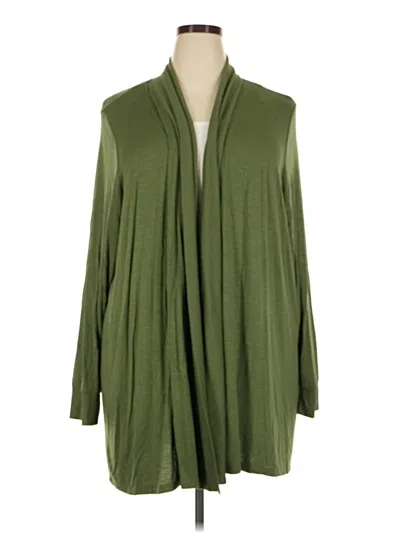 Pre-owned Lane Bryant Cardigan Sweater In Green