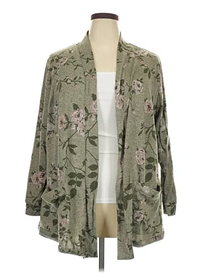 Pre-owned Lane Bryant Cardigan Sweater In Green