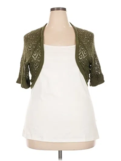 Pre-owned Lane Bryant Cardigan Sweater In Green