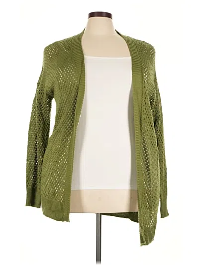 Pre-owned Lane Bryant Cardigan Sweater In Green