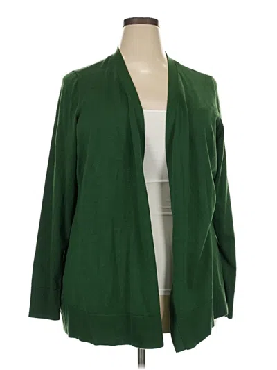 Pre-owned Lane Bryant Cardigan Sweater In Green