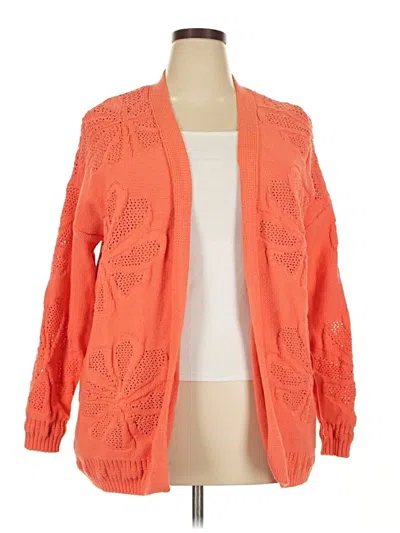 Pre-owned Lane Bryant Cardigan Sweater In Orange