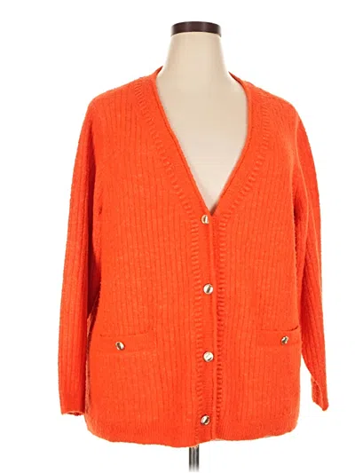 Pre-owned Lane Bryant Cardigan Sweater In Orange