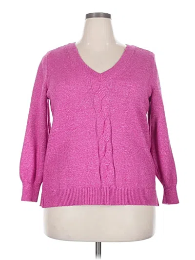 Pre-owned Lane Bryant Cardigan Sweater In Pink