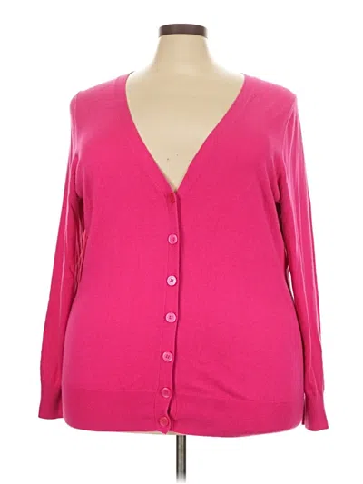 Pre-owned Lane Bryant Cardigan Sweater In Pink