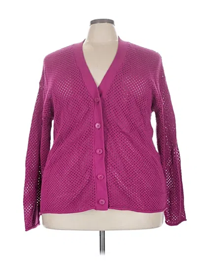 Pre-owned Lane Bryant Cardigan Sweater In Pink