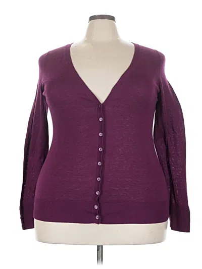 Pre-owned Lane Bryant Cardigan Sweater In Purple