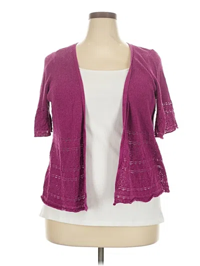 Pre-owned Lane Bryant Cardigan Sweater In Purple
