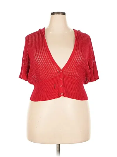 Pre-owned Lane Bryant Cardigan Sweater In Red