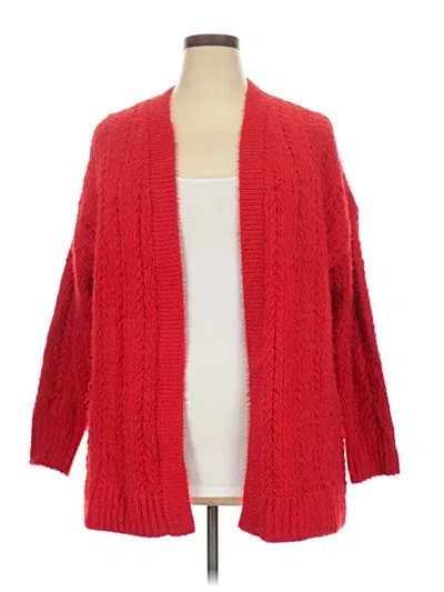 Pre-owned Lane Bryant Cardigan Sweater In Red