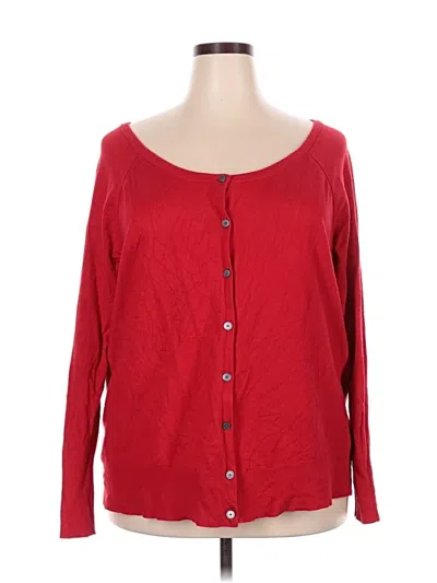 Pre-owned Lane Bryant Cardigan Sweater In Red