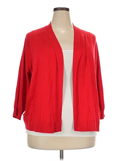Pre-owned Lane Bryant Cardigan Sweater In Red