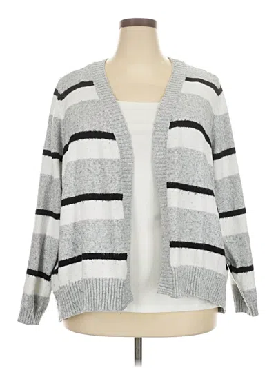 Pre-owned Lane Bryant Cardigan Sweater In Silver
