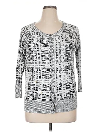 Pre-owned Lane Bryant Cardigan Sweater In Silver