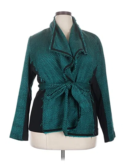 Pre-owned Lane Bryant Cardigan Sweater In Teal