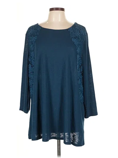 Pre-owned Lane Bryant Cardigan Sweater In Teal