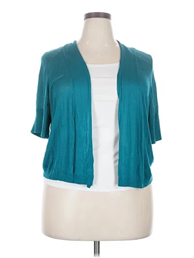 Pre-owned Lane Bryant Cardigan Sweater In Teal