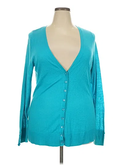 Pre-owned Lane Bryant Cardigan Sweater In Teal