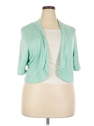 Pre-owned Lane Bryant Cardigan Sweater In Teal
