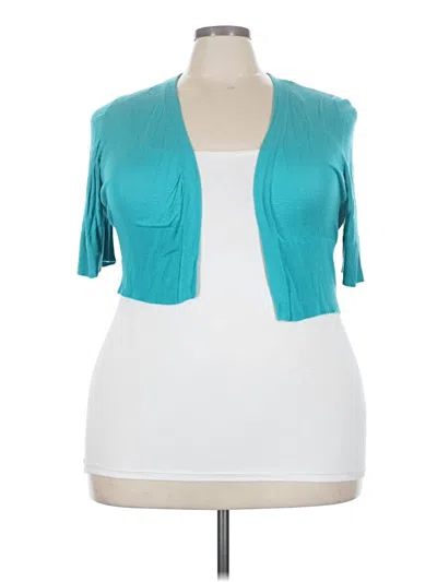 Pre-owned Lane Bryant Cardigan Sweater In Teal