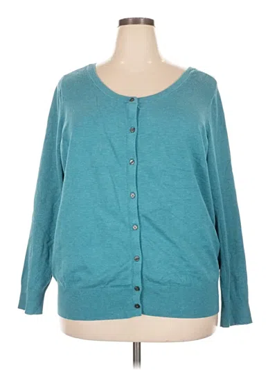 Pre-owned Lane Bryant Cardigan Sweater In Teal
