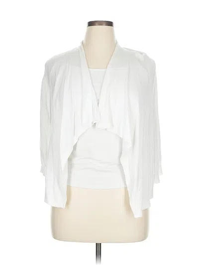 Pre-owned Lane Bryant Cardigan Sweater In White