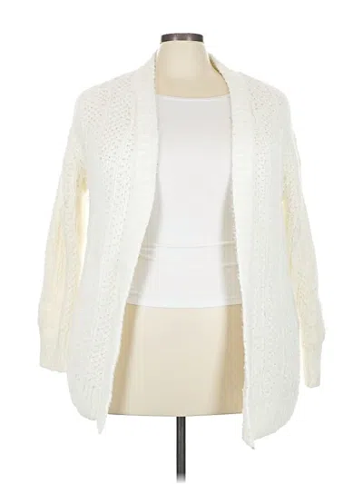Pre-owned Lane Bryant Cardigan Sweater In White