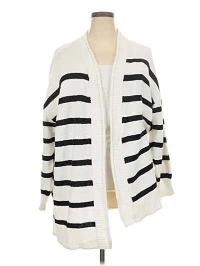 Pre-owned Lane Bryant Cardigan Sweater In White