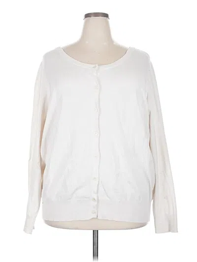 Pre-owned Lane Bryant Cardigan Sweater In White