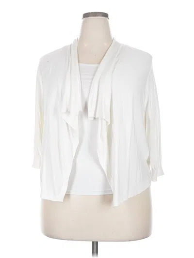 Pre-owned Lane Bryant Cardigan Sweater In White