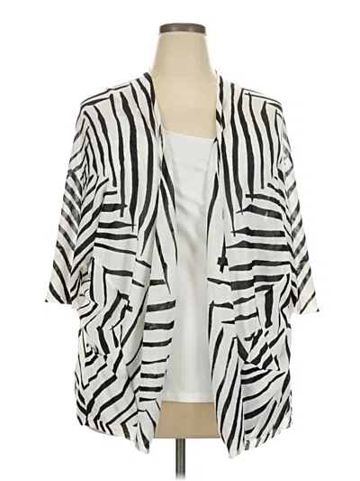 Pre-owned Lane Bryant Cardigan Sweater In White