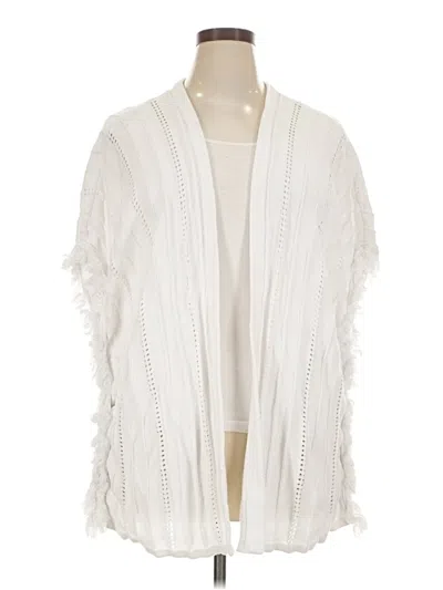 Pre-owned Lane Bryant Cardigan Sweater In White
