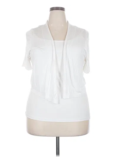 Pre-owned Lane Bryant Cardigan Sweater In White