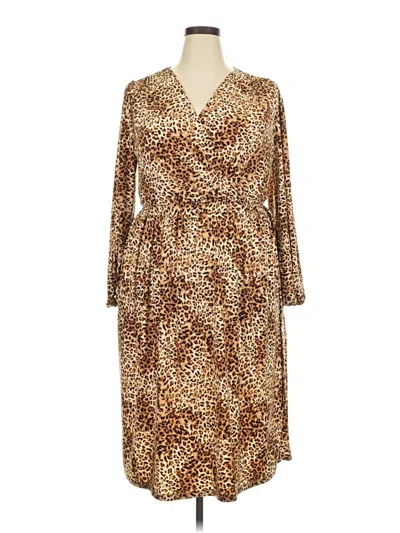 Pre-owned Lane Bryant Casual Dress In Brown