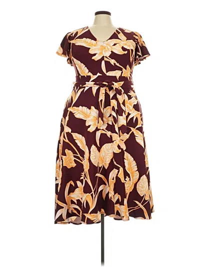Pre-owned Lane Bryant Casual Dress In Brown