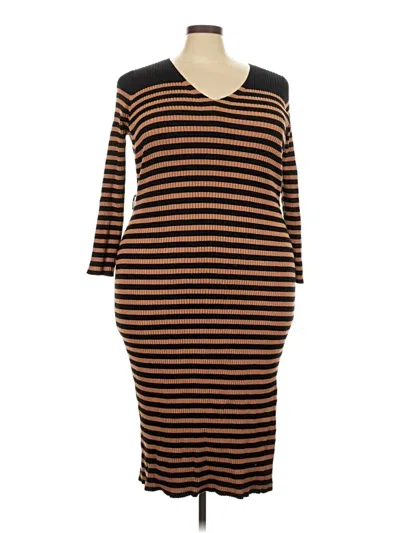 Pre-owned Lane Bryant Casual Dress In Brown
