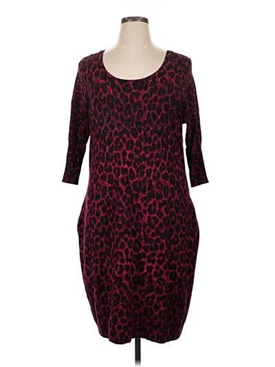 Pre-owned Lane Bryant Casual Dress In Burgundy