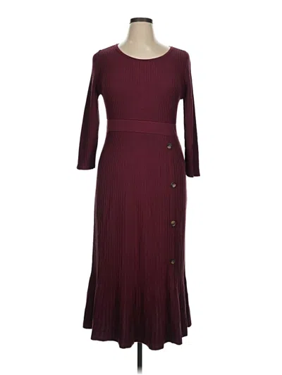 Pre-owned Lane Bryant Casual Dress In Burgundy