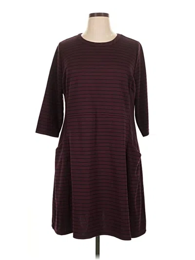 Pre-owned Lane Bryant Casual Dress In Burgundy