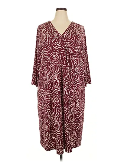 Pre-owned Lane Bryant Casual Dress In Burgundy