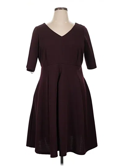 Pre-owned Lane Bryant Casual Dress In Burgundy