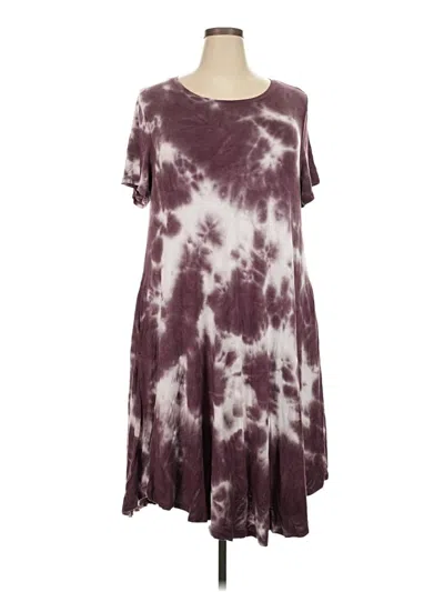 Pre-owned Lane Bryant Casual Dress In Burgundy