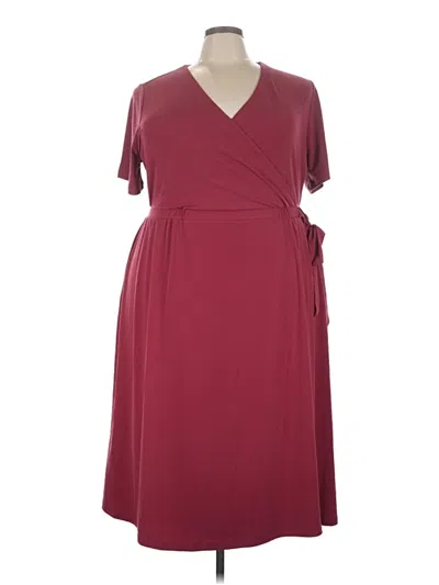 Pre-owned Lane Bryant Casual Dress In Burgundy