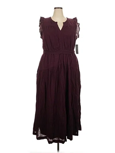 Pre-owned Lane Bryant Casual Dress In Burgundy