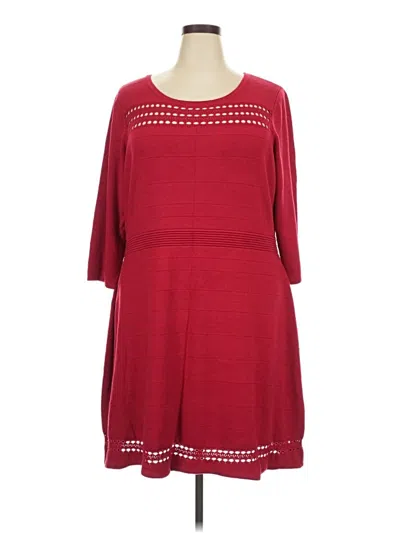 Pre-owned Lane Bryant Casual Dress In Burgundy